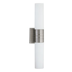 Link 2 Light - (Vertical) Tube Wall Sconce With White Glass