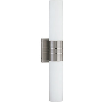 Contemporary Link 2 LT Vertical Wall Sconce, Brushed Nickel Finish