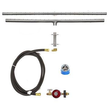 24" Low Profile T Burner and Complete Basic Propane Fire Pit Kit