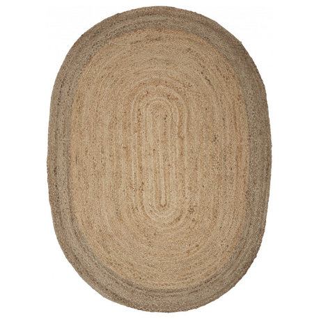 9' Natural Toned Oval Shaped Area Rug