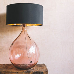 Extra Large Round Pink Glass Lamp - Table Lamps