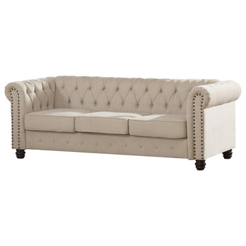 Kimber Linen Sofa, Beige