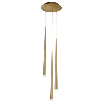 Modern Forms PD-41703R Cascade 3 Light 12"W LED Suspended Multi - Aged Brass