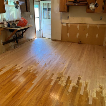 Wood floor refinishing service