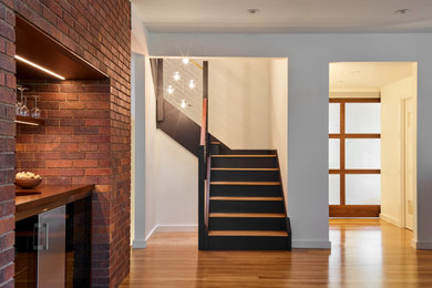 Example of a trendy staircase design in Boston