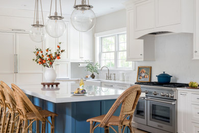 Inspiration for a coastal kitchen remodel in Boston
