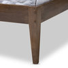 Elmdon Solid Walnut Wood Slatted Headboard Queen Size Platform Bed