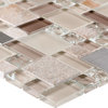 MTO0205 Classic Modular Beige Brown Gray Glossy Stone Glass Mosaic Tile