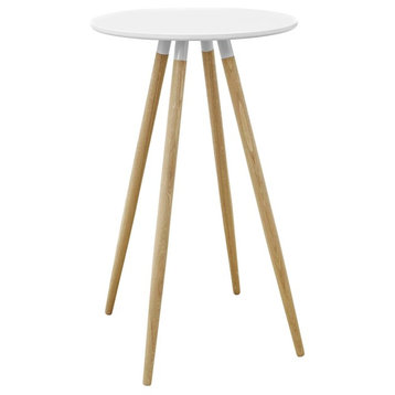 Modern Contemporary Urban Living Bar Pub and Dining Bar Table, Wood, White