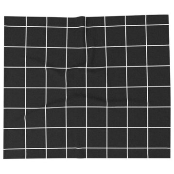 Black Grid Throw Blanket, Twin