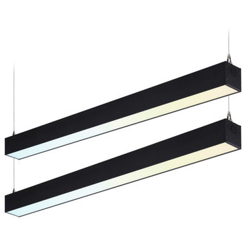 LEONLITE 2-Pack 4FT Linkable LED Linear Light, DLC Listed, 40W 4600LM, Black