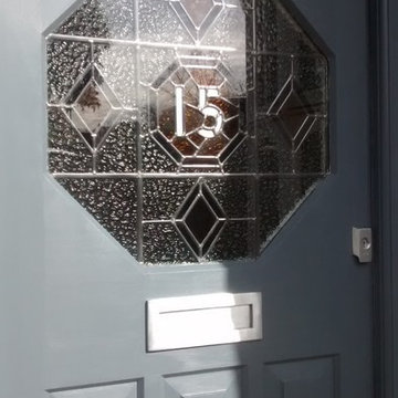 Stained glass house numbers and names