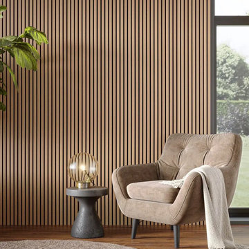 3D Acoustic Slat Golden Oak Wood Wall Panel