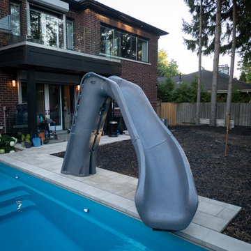 Fiberglass Pool Ideas - Fiberglass Lap Pool with Interlocking Deck