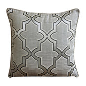 Lattice Trellis Gray Cotton Blend 26"x26" Euro Pillow Covers, Gray Trellis