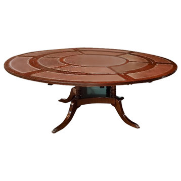 60" TO 84" inch Round Leather Top Perimeter Dining Table