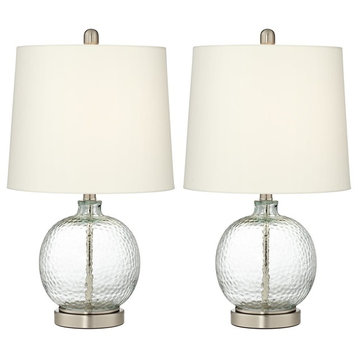 Pacific Coast Saxby Round Table Lamp Set Of 2, Brushed Nickel