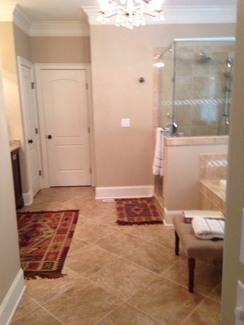 Master Bath Rug Size And Placement, What Size Rug For Bathroom