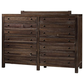 Bowery Hill 8 Drawer Solid Wood Dresser in Java