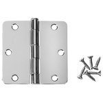 Cosmas - Cosmas Polished Chrome Door Hinge 3.5" With 1/4" Radius Corners - Finish: Polished Chrome