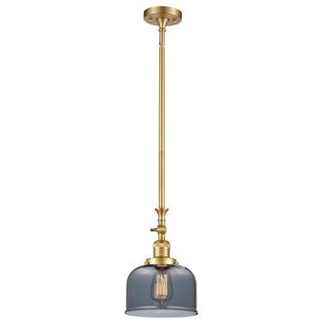 Innovations 73-LED Large Bell 1-Lt Mini Pendant, Gold/Plated SM, 206-SG-G73-LED
