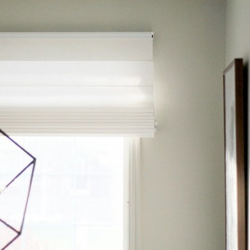 Motorized Blinds Update Modern Great Room