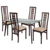 Clearview 5-Piece Espresso Wood Dining Table Set, Clear/Espresso
