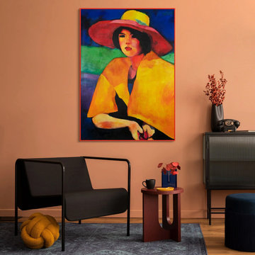 Hand-painted modern portrait canvas - Vibrant wall art "Femininity"