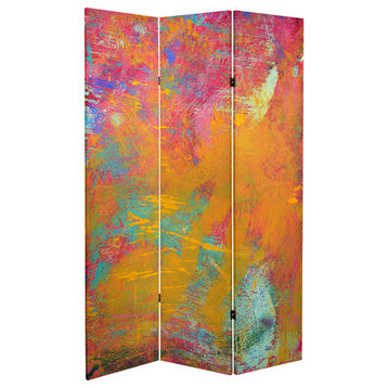 6' Tall Double Sided Color Wheel Canvas Room Divider
