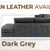 Skylar Genuine Italian Leather Modern Left Arm Facing Chaise Sectional, Cream