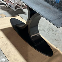 Sculpted Elegance &ndash; Premium Black Stainless Steel Dining Table Base - Products
