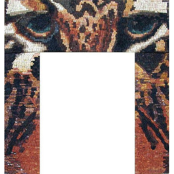 Mosaic Art, Fireplace Tiger, 24"x24"