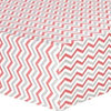 Trend Lab Chevron Deluxe Flannel Fitted Crib Sheet, Coral and Gray