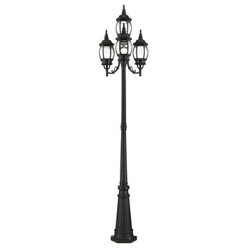 Textured Black Traditional, Colonial, French Historical, Outdoor Post Light