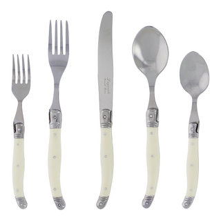 Laguiole 24-piece taupe marbled cutlery set