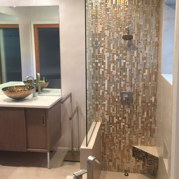 Bold Contemporary Showers, Bathrooms, and Powder Rooms