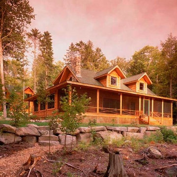 Lakefront Cape Cod Log Cabin