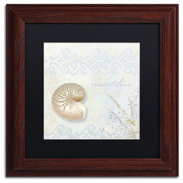 Color Bakery 'She Sells Seashells I', Wood Frame, Black Mat, 11x11