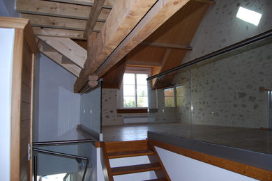 Inspiration pour un escalier rustique.