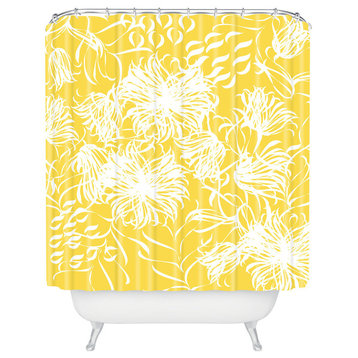 Vy La Bright Breezy Yellow Shower Curtain