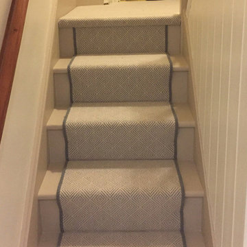 Grey Herringbone Carpet Installation to Stairs and Areas