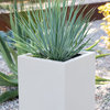 Metallic Series Pedestal Planter, White, Short