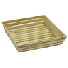 Natural Wood Large Shallow Square Crate With Metal Corner Design
