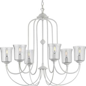 Bowman Collection 6-Light Cottage White Chandelier