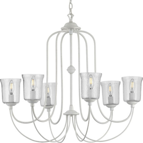 Bowman Collection 6-Light Cottage White Chandelier