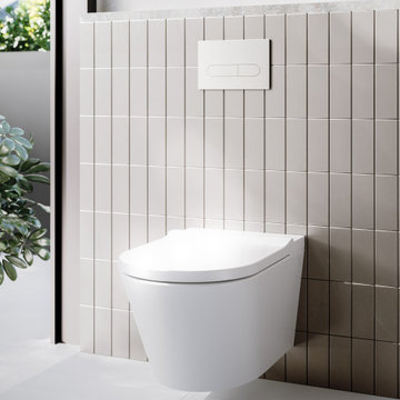 Neion Plus wall hung intelligent toilet pan with remote and Arcisan in-wall fram