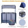Yescom Pool Storage Bin Cart Mesh Rolling Double Decker Organizer Blue