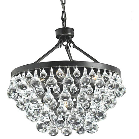 Modern Style Glass Crystal 5-Light Luxury Chandelier Antique Bronze Chandelier