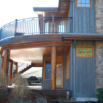 Curved Deck with Custom Iron Railing