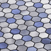 Modket Blue Marble Aluminum 1" Hexagon Mosaic Tile Backsplash Kitchen TDH52MDR